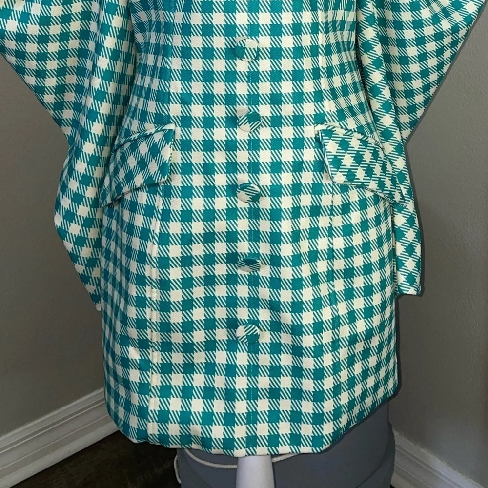 Louise James Check-Pattern Puff-Sleeve Minidress - Picture 4 of 7